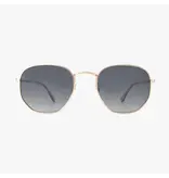 Kohv Eyewear Billie Rose Gold Polarized Geometric Metal Sunglasses