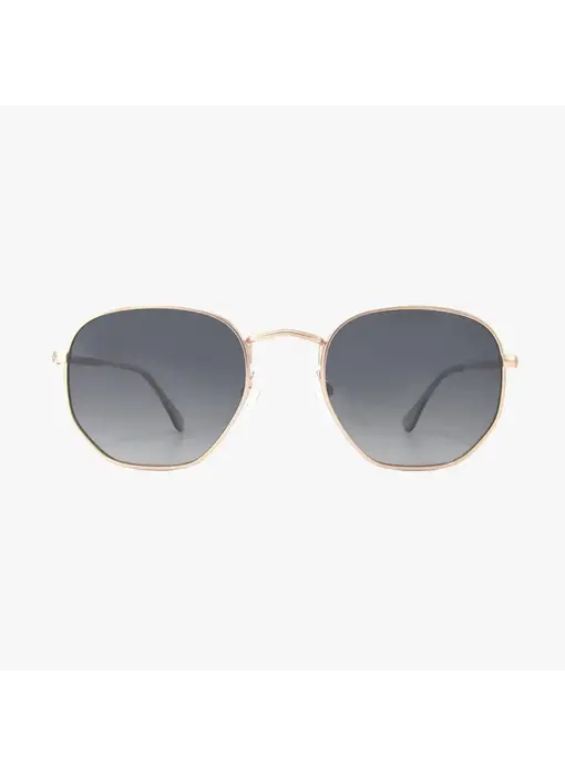 Billie Rose Gold Polarized Geometric Metal Sunglasses