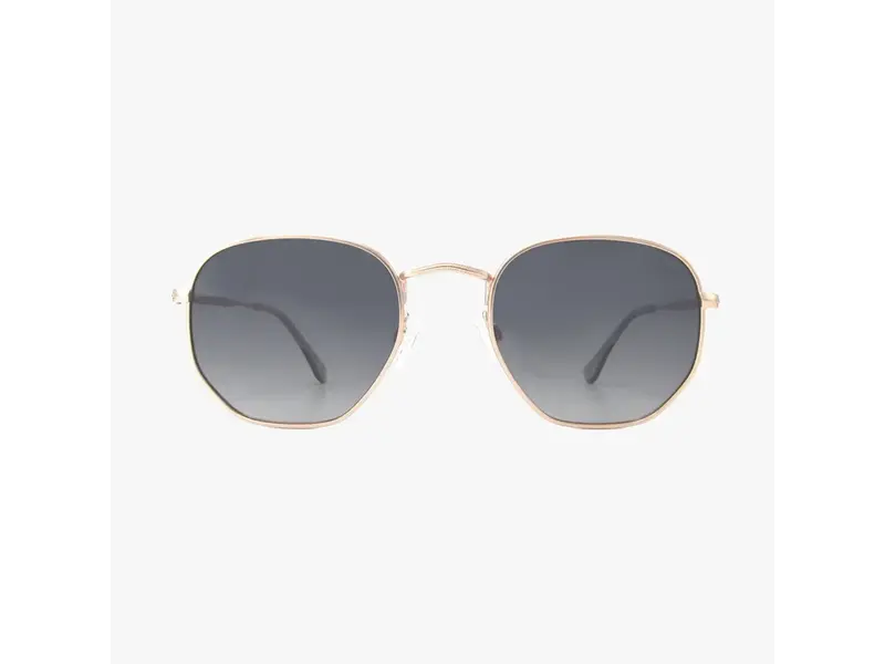 Kohv Eyewear Billie Rose Gold Polarized Geometric Metal Sunglasses