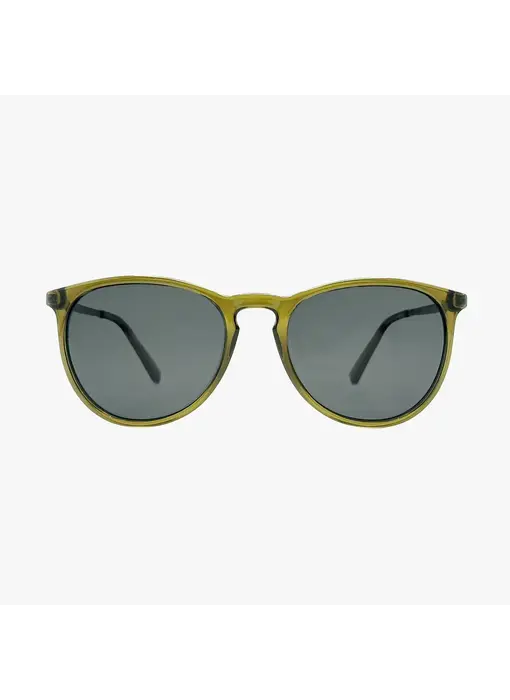 Hale Olive Polarized Round Fashion Sunglasses
