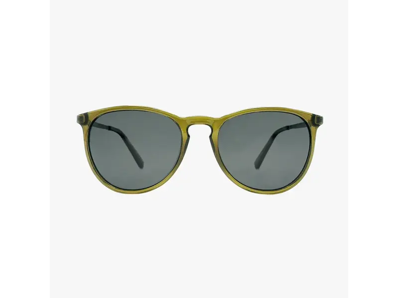 Kohv Eyewear Hale Olive Polarized Round Fashion Sunglasses