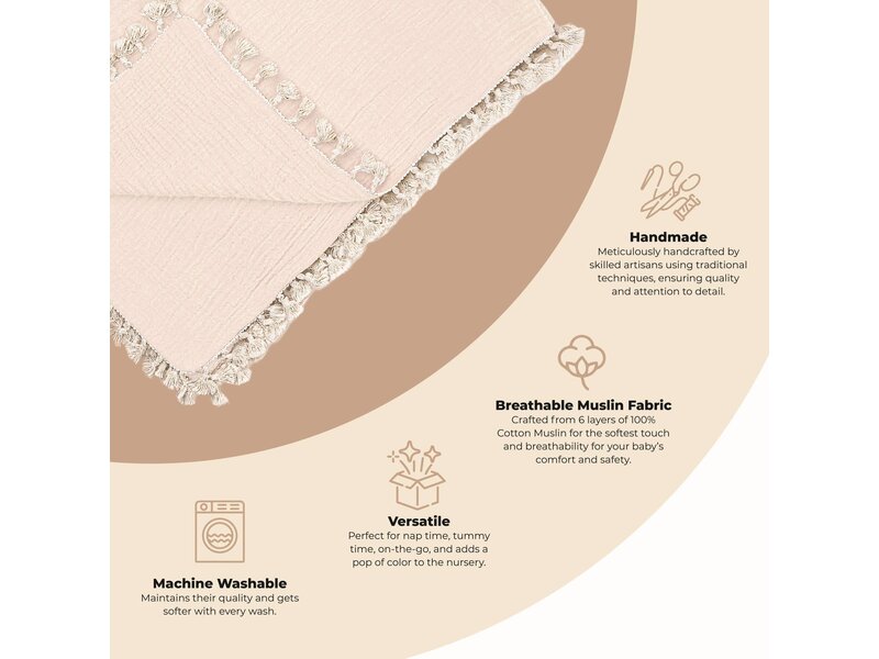 Crane Baby 6 Layer Muslin Blanket Desert