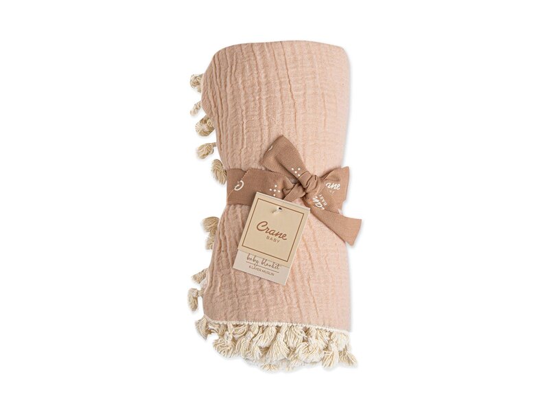 Crane Baby 6 Layer Muslin Blanket Desert Rose