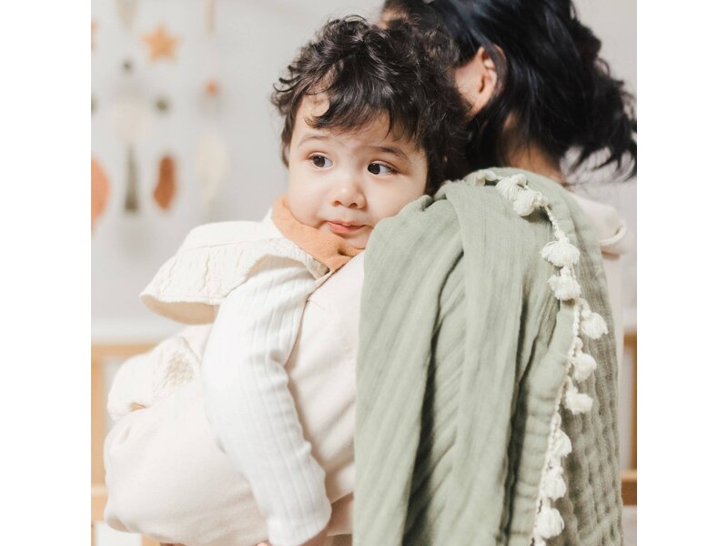 Crane Baby 6 Layer Muslin Blanket Fern