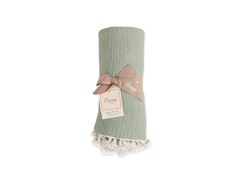 Crane Baby 6 Layer Muslin Blanket Fern