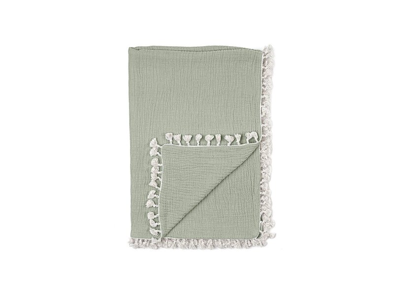 Crane Baby 6 Layer Muslin Blanket Fern