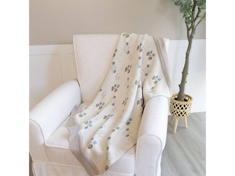 Crane Baby Avery Organic Cotton Knitted Baby Blanket (Poppy)