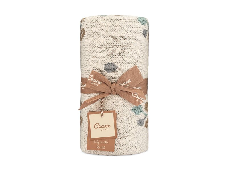 Crane Baby Avery Organic Cotton Knitted Baby Blanket (Poppy)
