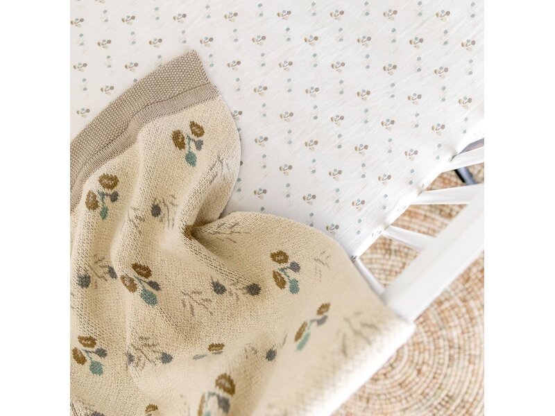 Crane Baby Avery Organic Cotton Knitted Baby Blanket (Poppy)