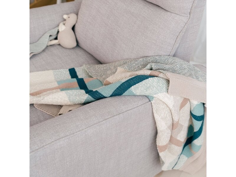 Crane Baby Charlie Farmhouse Knitted Plaid Blanket