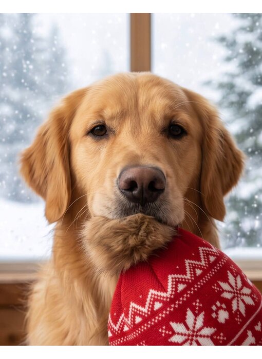 Apres Ski Pom Pom Hat  | Squeaker Dog Toy