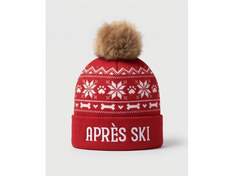 Haute Diggity Dog Apres Ski Pom Pom Hat  | Squeaker Dog Toy