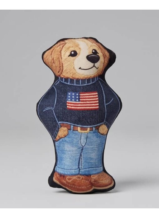 Ruff Lauren Teddy Dog | Plush Squeaker Dog Toy