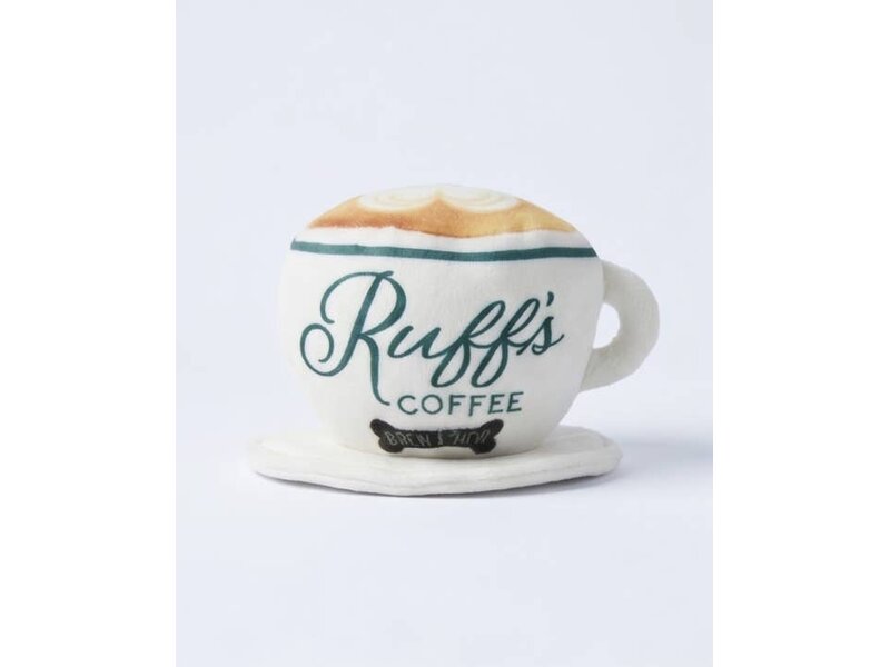 Haute Diggity Dog Ruff's Coffee Cup  | Plush Squeaker Dog Toy
