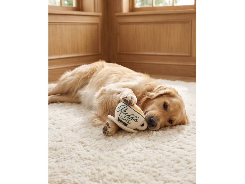 Haute Diggity Dog Ruff's Coffee Cup  | Plush Squeaker Dog Toy