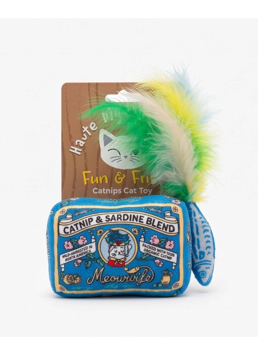 Meowwife Sardines Catnip Toy with Feathers