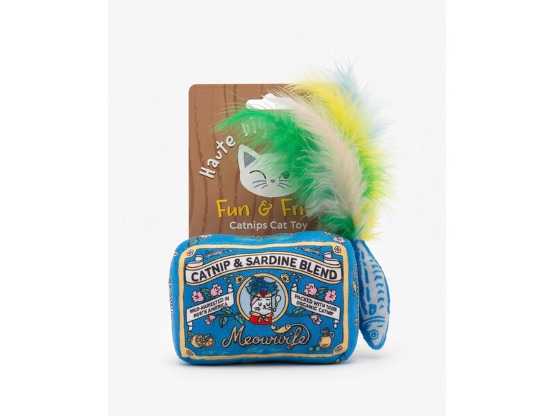 Haute Diggity Dog Meowwife Sardines Catnip Toy with Feathers