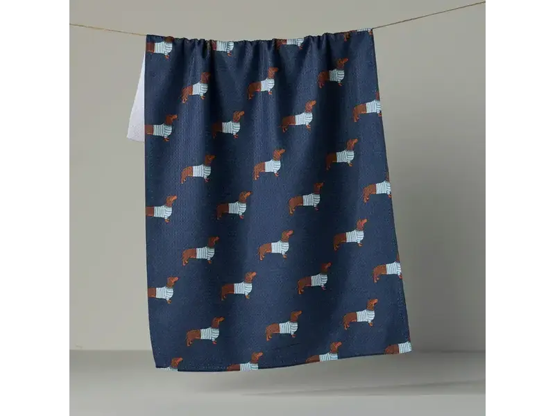 Geometry Tea Towel (18 x 30) Coastal Dachshund