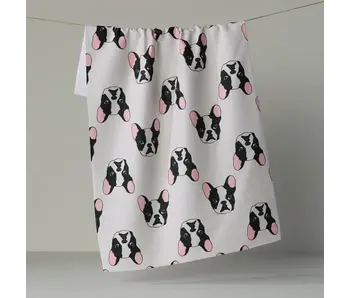 Tea Towel (18 x 30) Frenchie Faces