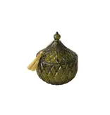 Creative Co-OP 21.9 oz. Embossed Mercury Glass Walk In The Woods Scented Jar Candle with Lid & Tassel