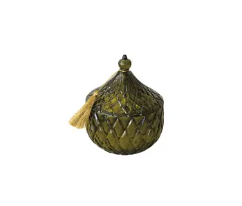 21.9 oz. Embossed Mercury Glass Walk In The Woods Scented Jar Candle with Lid & Tassel