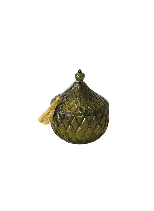 21.9 oz. Embossed Mercury Glass Walk In The Woods Scented Jar Candle with Lid & Tassel