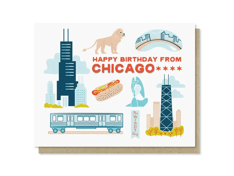 Paper Parasol Press Happy Birthday from Chicago Card