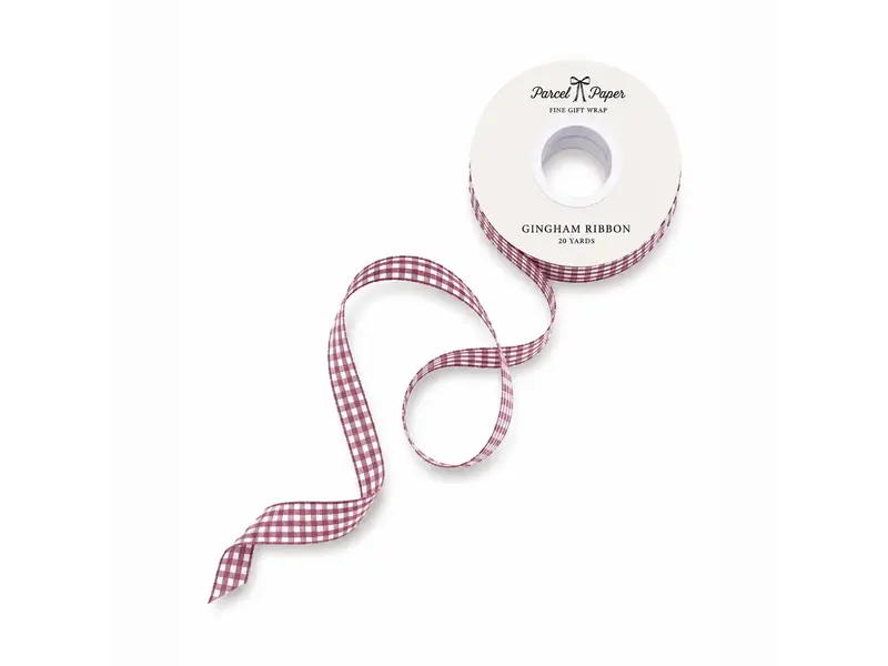 Parcel Paper 'berry' Gingham Ribbon