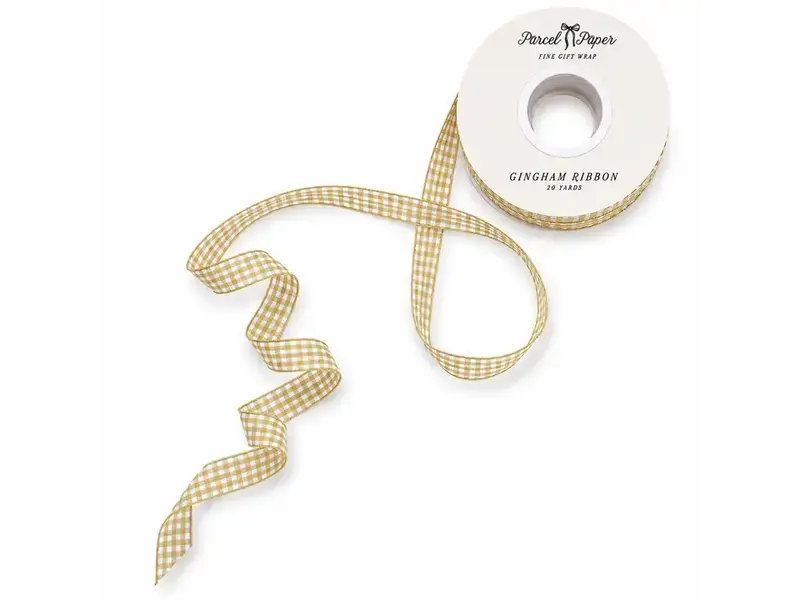 Parcel Paper 'goldenrod' Gingham Ribbon