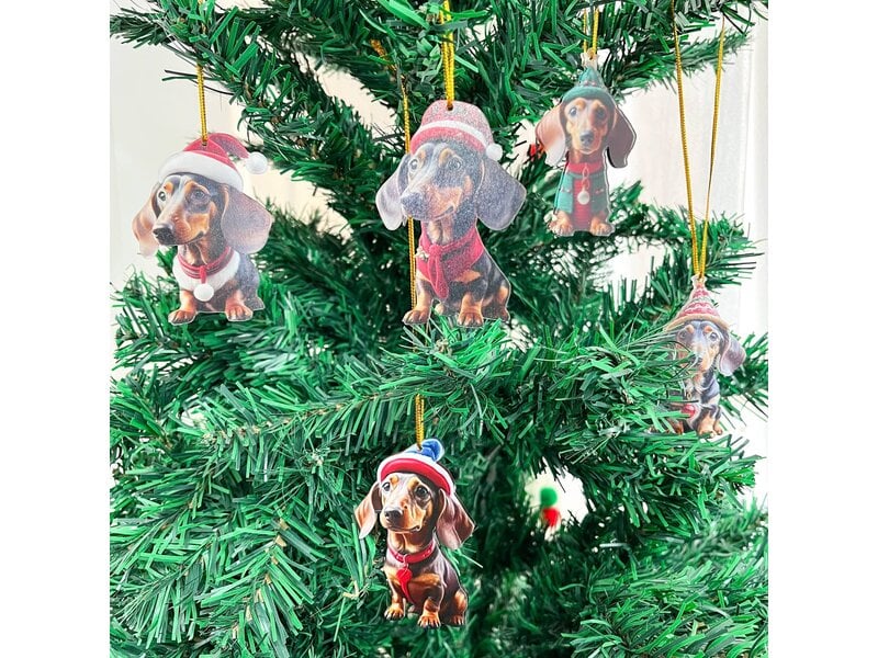 SoapElenGlen Dachshund Christmas Tree Ornament