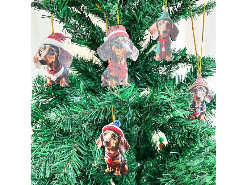 SoapElenGlen Dachshund Christmas Tree Ornament
