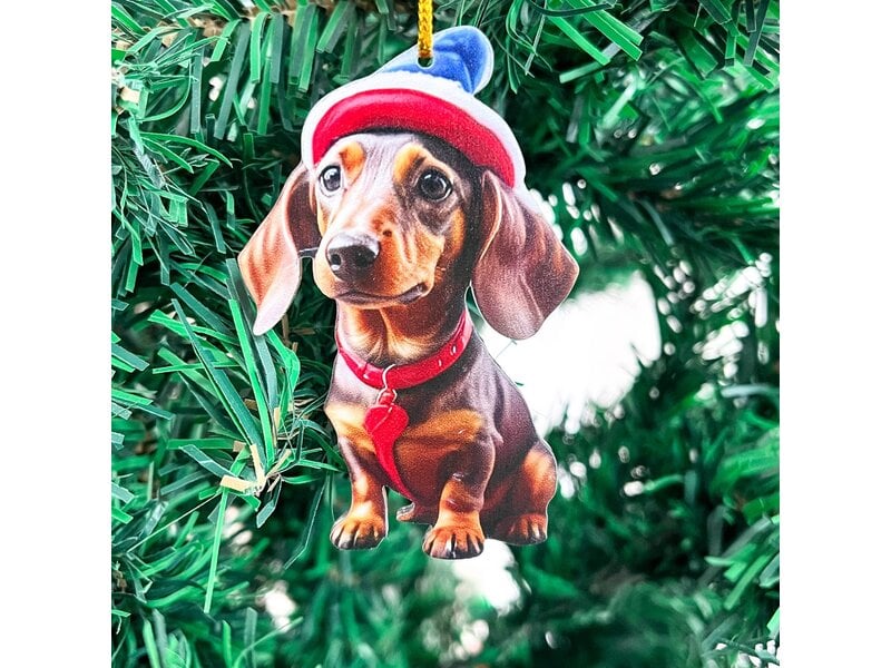 SoapElenGlen Dachshund Christmas Tree Ornament