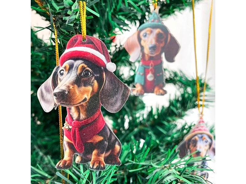SoapElenGlen Dachshund Christmas Tree Ornament