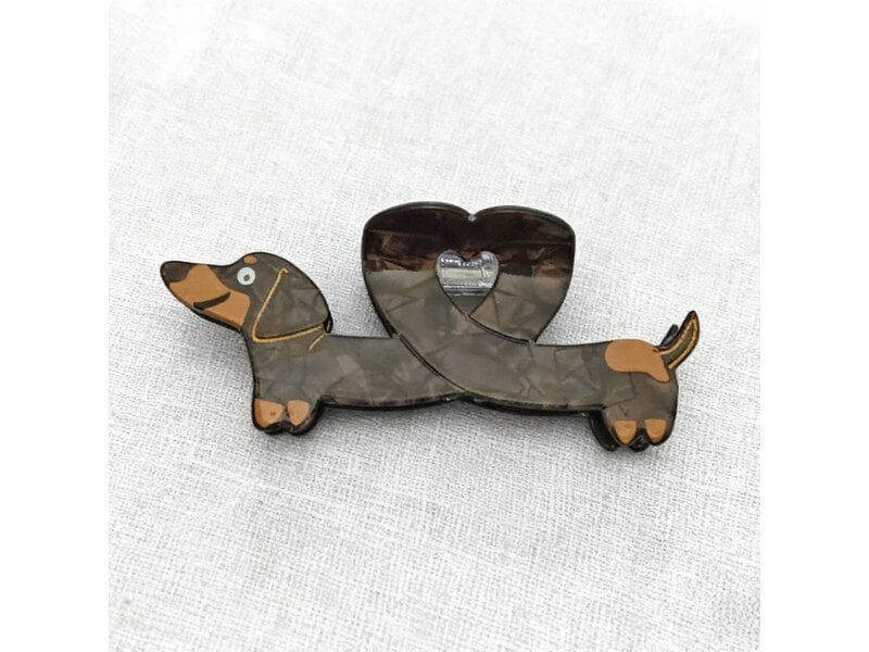 SoapElenGlen Heart Body Dachshund Dog Hair Clip