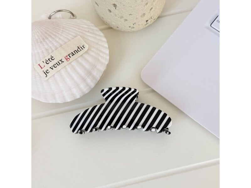 SoapElenGlen Glossy Diagonal Stripe Acrylic Hair Claw Clip
