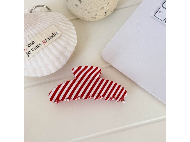 SoapElenGlen Glossy Diagonal Stripe Acrylic Hair Claw Clip