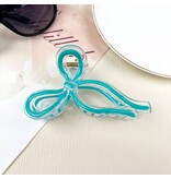 SoapElenGlen Jelly Color Bow Hair Clip Retro Simple Claw Clips - Green2