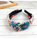 SoapElenGlen Vintage Bohemian Flower Embroidery Knotted Headband