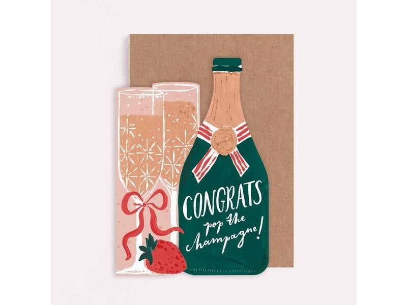 Sister Paper Co. Pop The Champagne Congratulations Card | Celebration Cards