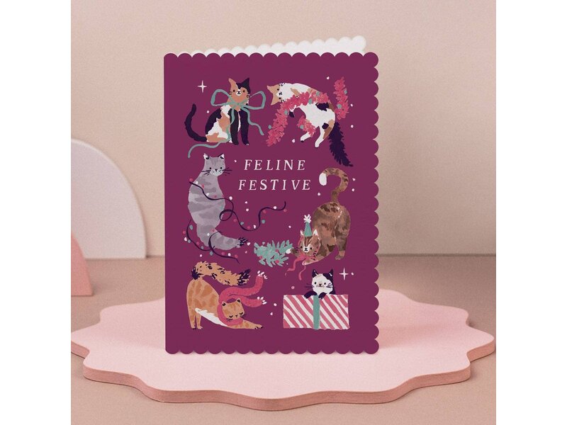 Sister Paper Co. Feline Festive Cats Christmas Card