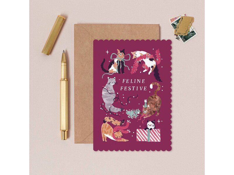 Sister Paper Co. Feline Festive Cats Christmas Card