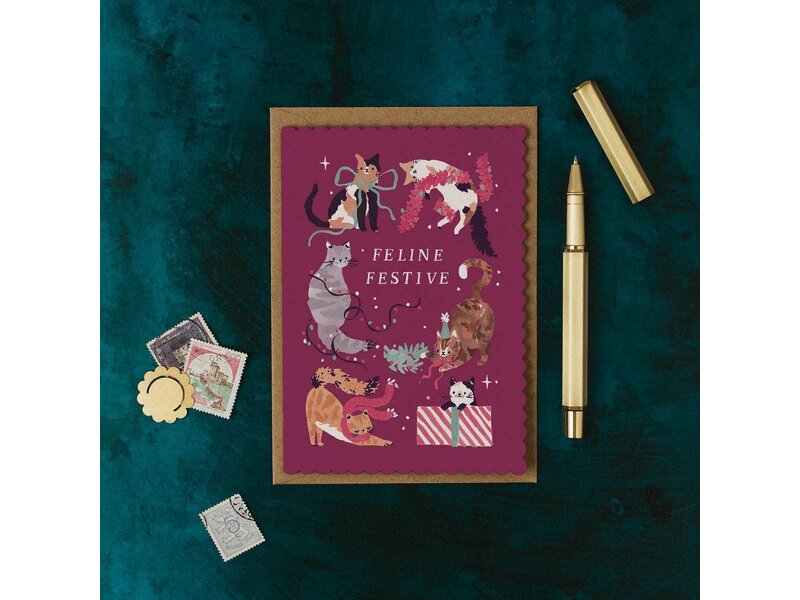 Sister Paper Co. Feline Festive Cats Christmas Card
