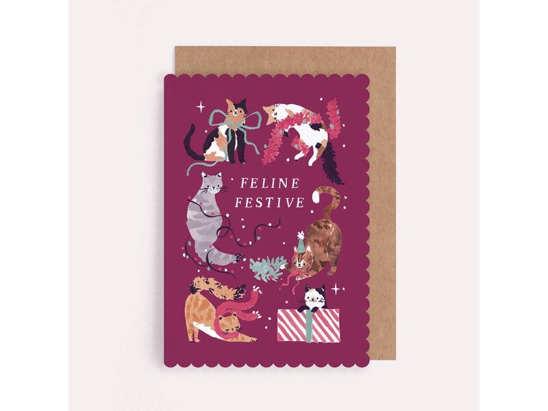 Sister Paper Co. Feline Festive Cats Christmas Card