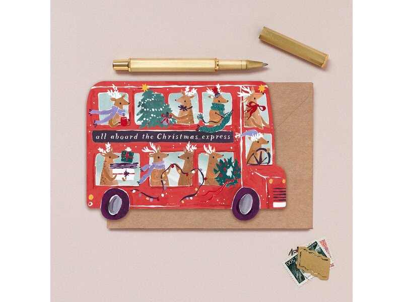 Sister Paper Co. Reindeer Bus Christmas Card