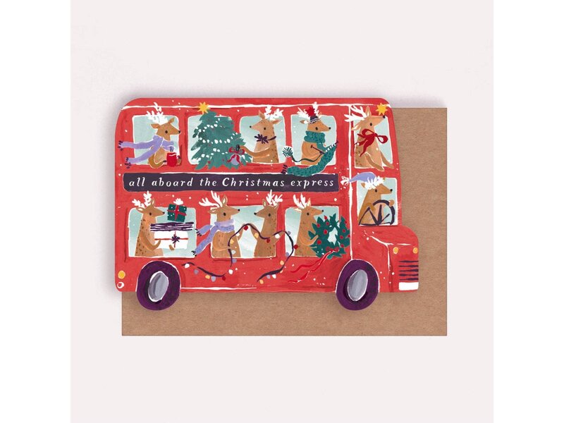 Sister Paper Co. Reindeer Bus Christmas Card