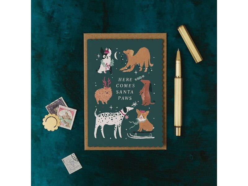 Sister Paper Co. Santa Paws Dogs Christmas Card