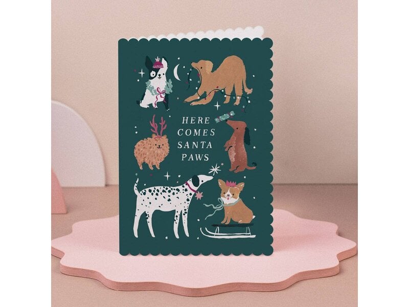 Sister Paper Co. Santa Paws Dogs Christmas Card