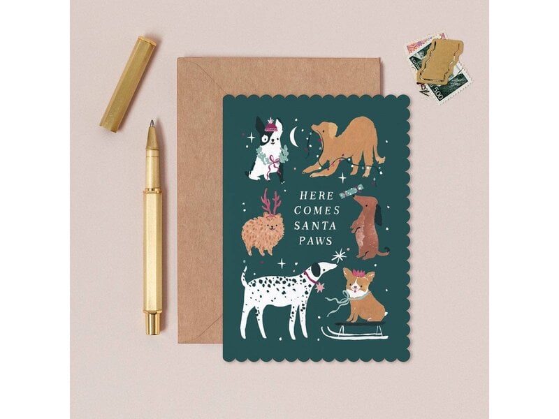Sister Paper Co. Santa Paws Dogs Christmas Card