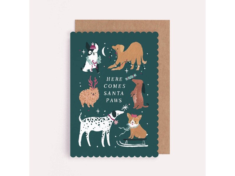 Sister Paper Co. Santa Paws Dogs Christmas Card