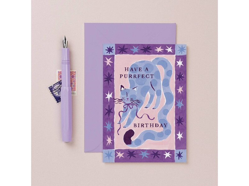 Sister Paper Co. Cat Purrfect Birthday Card | Cat Lover Birthday Cards